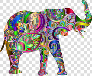 Visual Arts wildlife art   Colorful Elephant  HD Png Download