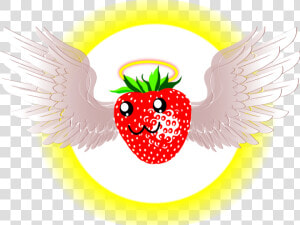 The Strawberry Angel With A Smiley Face Halo Strawberry   Strawberry  HD Png Download