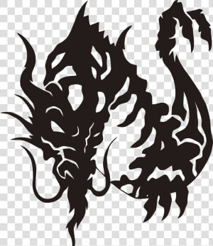 Clipart Tribal Dragon   Drawing Easy Simple Dragon  HD Png Download