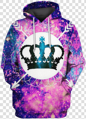 3d Crown Galaxy Hoodie Tshirt Apparel   Wallpaper  HD Png Download