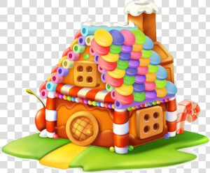 Gingerbread House Cupcake Sweetness Candy   Transparent Cartoon Gingerbread House  HD Png Download