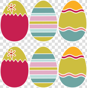 Easter Eggs Clipart Printable   Coloured Easter Egg Template  HD Png Download
