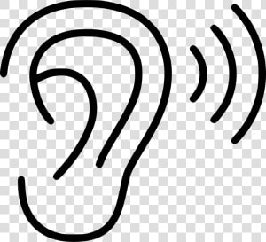 Line Art line coloring Book symbol ear   Hear Black And White Clipart Transparent Background  HD Png Download