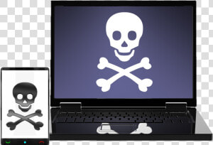 Phone And Computer Virus   Red Jolly Roger Flag  HD Png Download