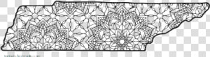 Free Printable Tennessee Coloring Page With Pattern   Line Art  HD Png Download