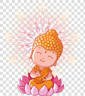 Monk Vector Meditating   Buddha Cartoon  HD Png Download