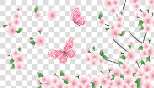 Happy Clipart Spring   Flowers And Butterflies Png  Transparent Png