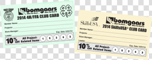 Bomgaars 4h ffa And Skillsusa Club Cards Banner   Label  HD Png Download