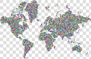 Prismatic Hexagonal World Map No Background Clip Arts   Colorful World Map No Background  HD Png Download