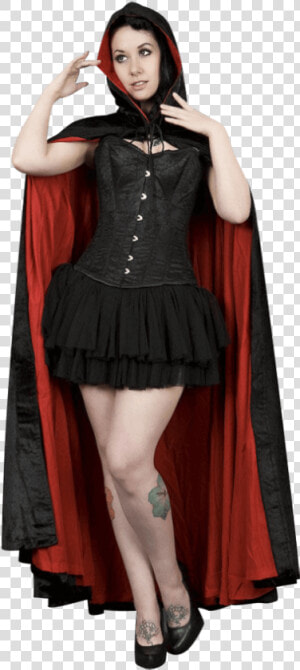 Black And Red Velvet Hooded Cape   Cape  HD Png Download