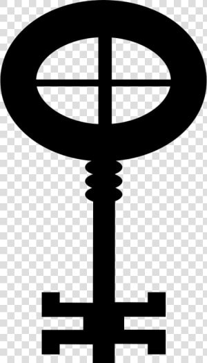 Key Design With Gross Oval And A Thin Cross Inside   Cross  HD Png Download