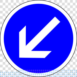 Traffic Sign  Keep Left  Sign  Regulatory Sign   Blue Arrow Sign Highway Code  HD Png Download
