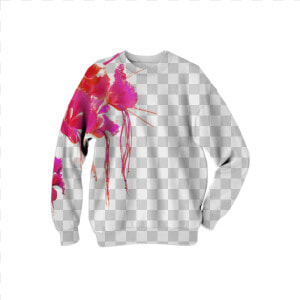 Minimalistic Floral Print Sweatshirt  68   Moth Orchid  HD Png Download