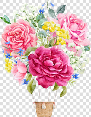 Bold Watercolor Flower Clipart Blue Yellow Pink Graphic   Watercolor Painting  HD Png Download