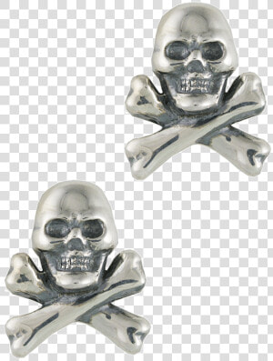Pinto Ranch Skull And Cross Bones Silver Cufflinks   Skull  HD Png Download