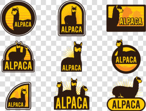 Set Of Alpaca Vector Label On Transparent Background   HD Png Download