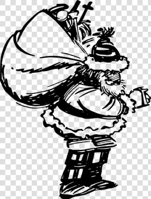 Bag  Christmas  Comic Characters  Presents  Santa    Santa Sketch Png  Transparent Png