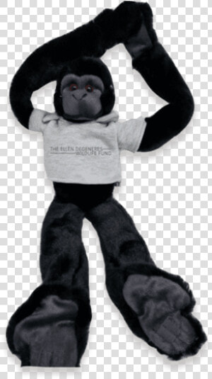 Ellen Degeneres Wildlife Fund Stuffed Gorilla   Stretching  HD Png Download
