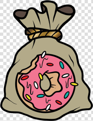 Secure The Bag Hustle N Dough Pin Clipart   Png Download   Cartoon Donut Png  Transparent Png