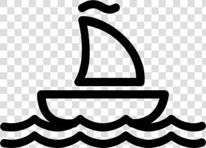 Sailing Ship Icon   Black And White Boat Clipart  HD Png Download