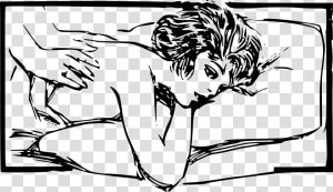 Woman Gets A Massage Clip Arts   Woman Massage Drawing  HD Png Download