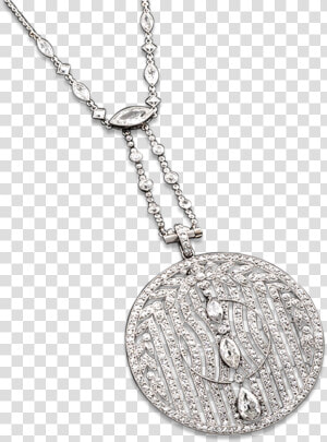 Art Deco Diamond Necklace   Locket  HD Png Download