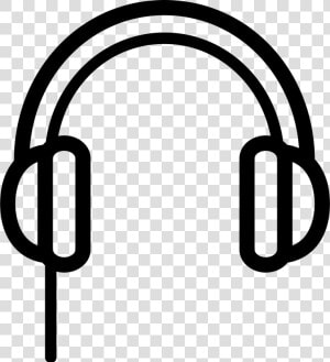 Headphones Outline With Cord Line   Cascos De Musica Dibujo  HD Png Download