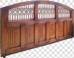 Wooden Driveway Gate With Grillwork   Gate  HD Png Download