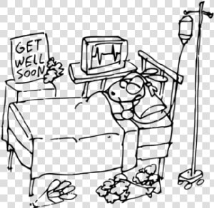 Line Art angle area   Computer In Hospital Clipart Black And White  HD Png Download
