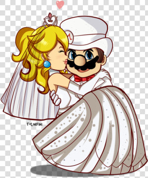 Happy Wedding Anniversary Drawing Bride Band   Mario Odyssey Mario Y Peach  HD Png Download
