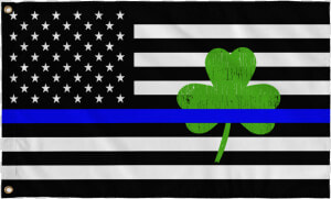 Shamrock Thin Blue Line Usa Flag Class Lazyload None   Thin Blue Line Svg  HD Png Download