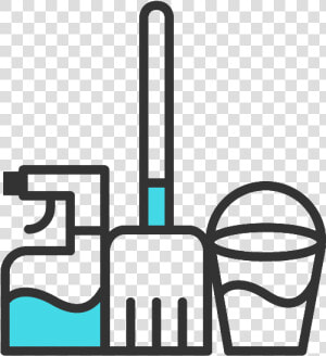 Cleaning Supplies Bucket Transparent Clipart Black  HD Png Download