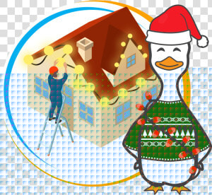 Christmas Lights Installation   Cartoon  HD Png Download