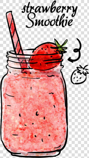 Transparent Milkshakes Clipart   Strawberry Smoothie Sticker  HD Png Download
