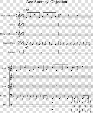 Objection Phoenix Wright Flute Sheet Music  HD Png Download