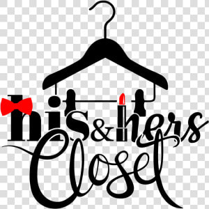 His  amp  Hers Closet Logo   Hanger With Clip Clipart  HD Png Download