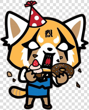 Aggretsuko Eating Cakes Clip Arts   Aggretsuko Rage  HD Png Download