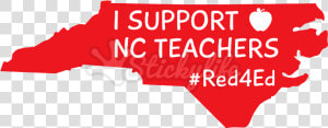 North Carolina Decal Example   Red For Ed North Carolina  HD Png Download