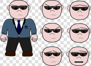 Bodyguard  Henchman  Cartoon  Suit  Man  Bald  Mean   Henchman Cartoon  HD Png Download