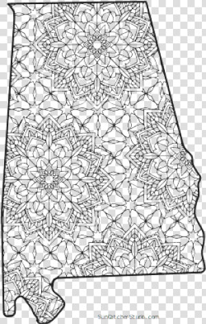Free Printable Alabama Coloring Page With Pattern To   Line Art  HD Png Download