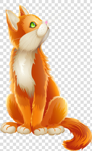 Orange Cat Cartoon Transparent Png Clip Art Image   Cat Cartoon Transparent Background  Png Download