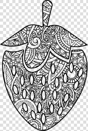 Strawberry Zentangle Custom Cover Engraving   Line Art  HD Png Download
