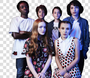 Adesivo Elenco De Stranger Things   Stranger Things Cast Comic Con 2017  HD Png Download