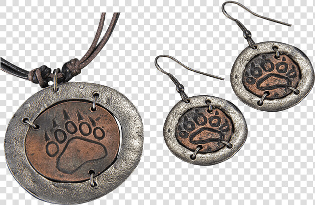 Antiqued Bear Claw Jewelry Set   Locket  HD Png DownloadTransparent PNG