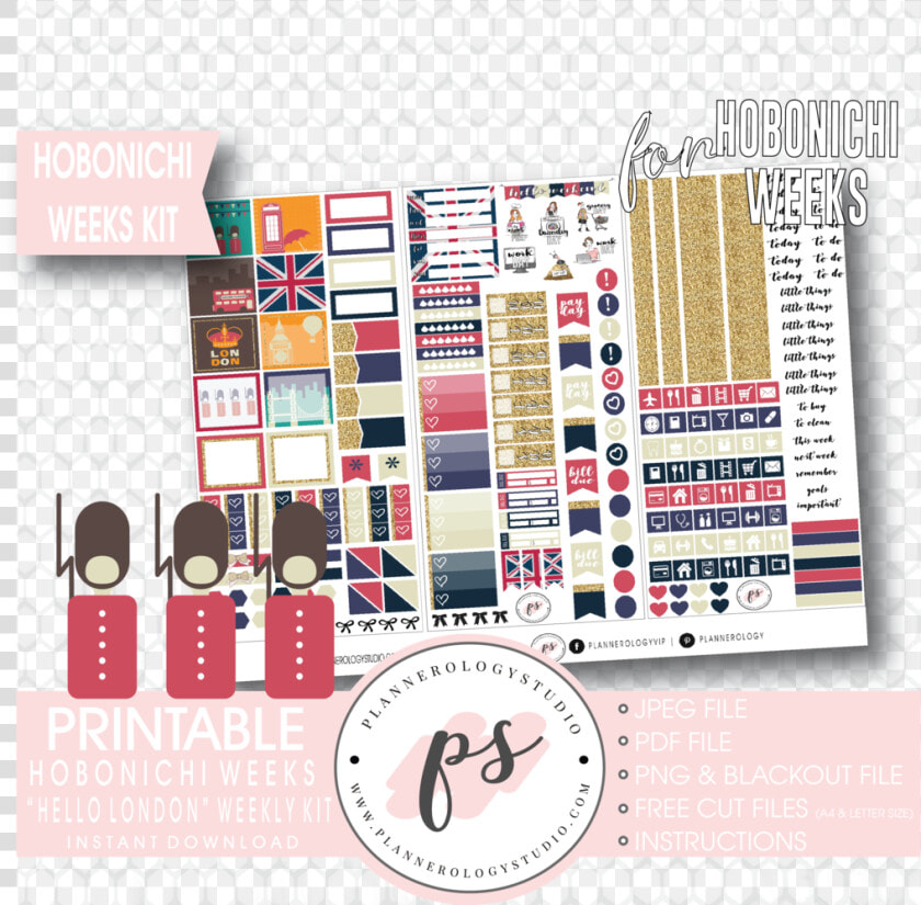 Hello London Weekly Kit Printable Digital Planner Stickers  HD Png DownloadTransparent PNG