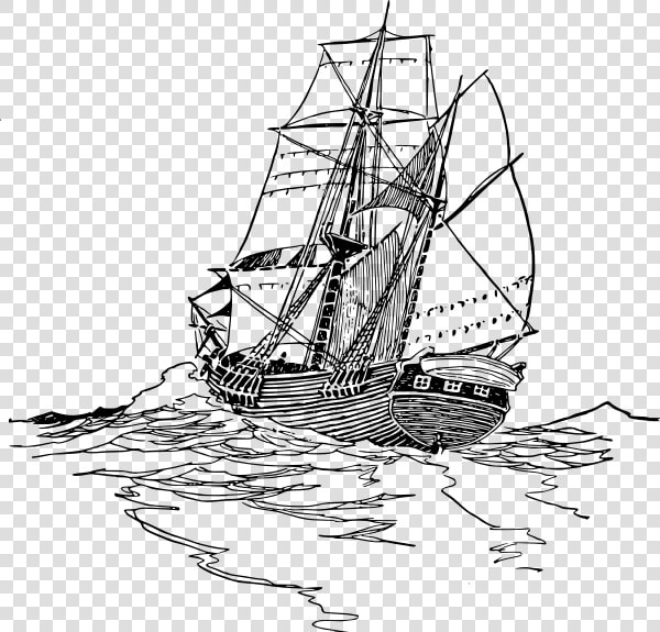 Sailboat 2 Png Clip Arts   Old Sailboat Drawing  Transparent PngTransparent PNG