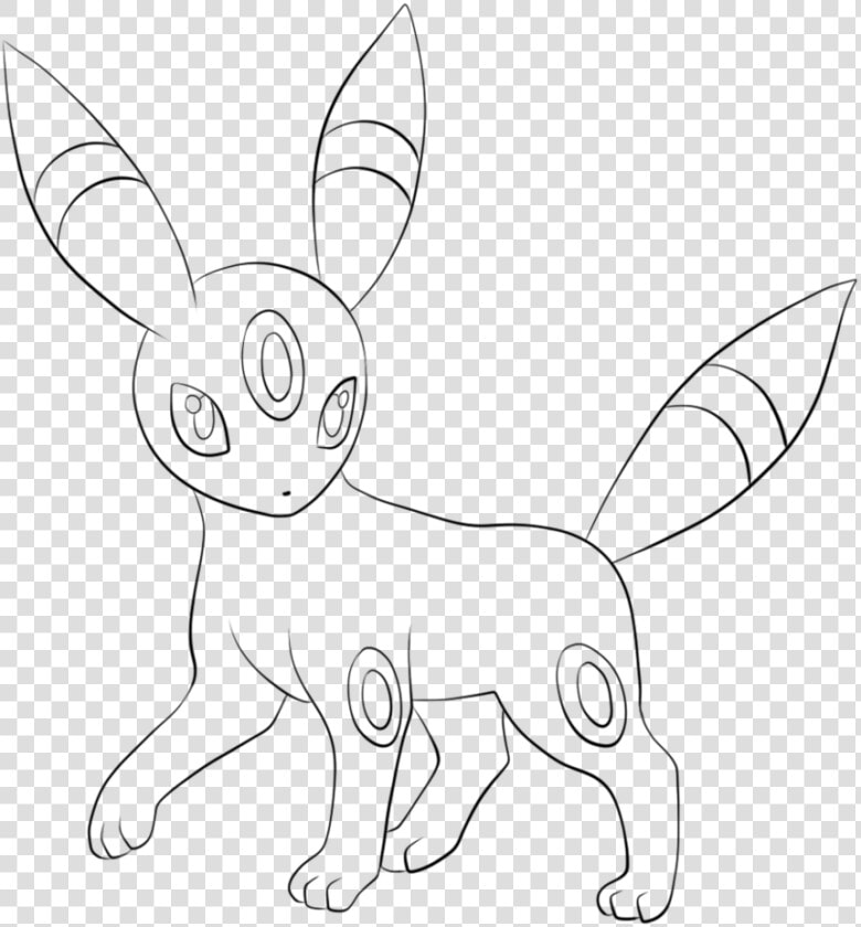 Pokemon Umbreon Coloring Pages   Umbreon Line Art  HD Png DownloadTransparent PNG