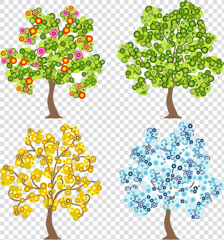 Transparent Tree Clipart Png   Four Trees Clipart  Png DownloadTransparent PNG