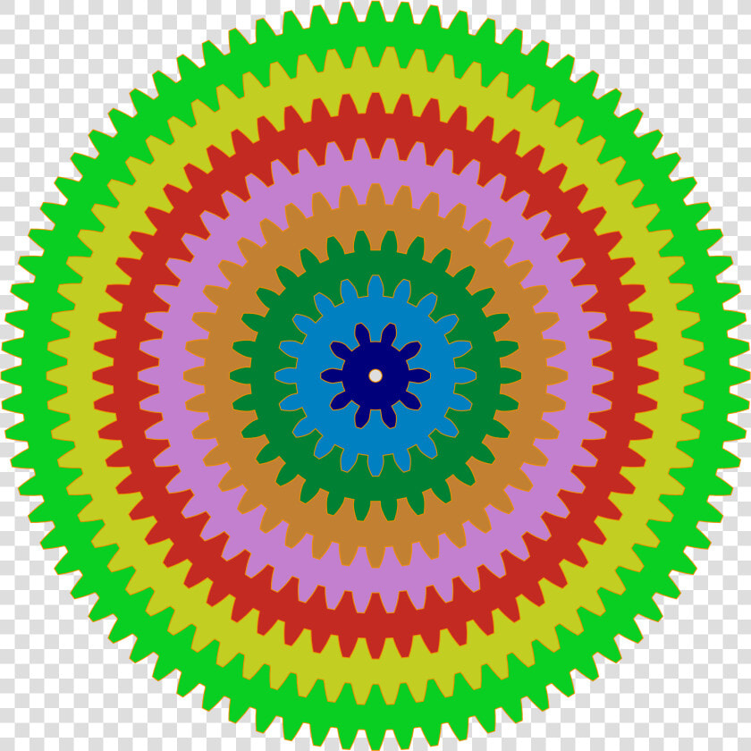 Free Vector Colorful Gears Clip Art   80 Tooth Gear  HD Png DownloadTransparent PNG