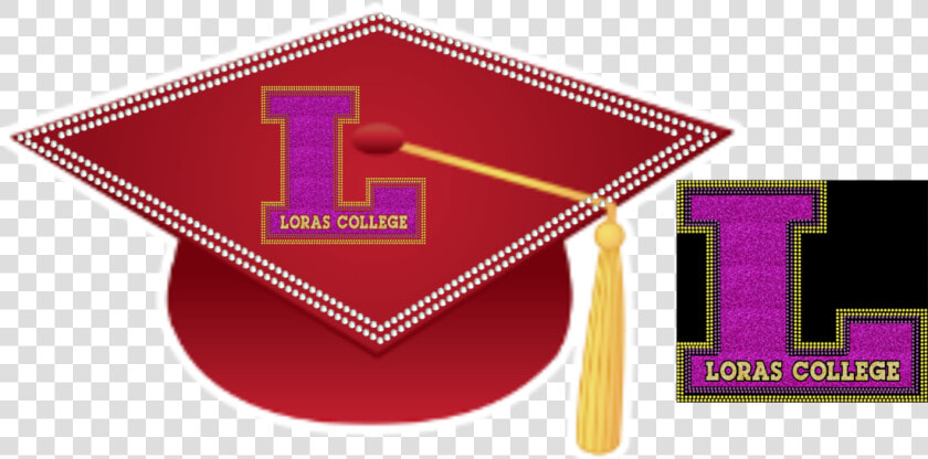 College Logo Rhinestone Graduation Cap Loras  HD Png DownloadTransparent PNG